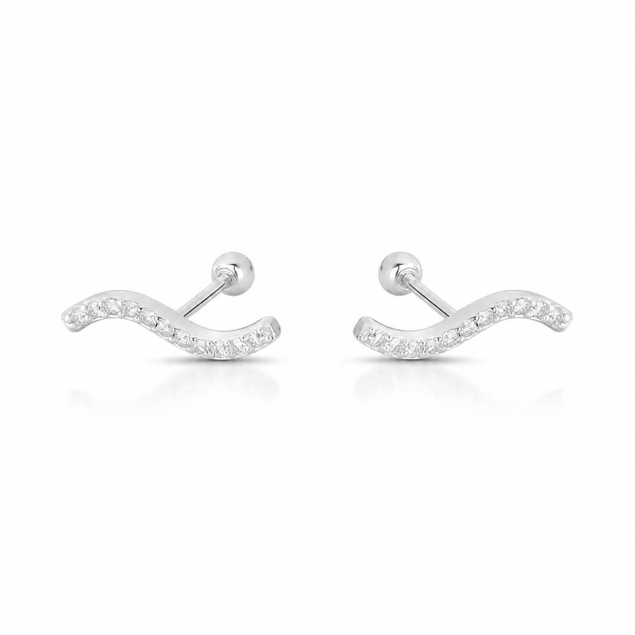 Windsor Wave Ear Climber — Moissanite