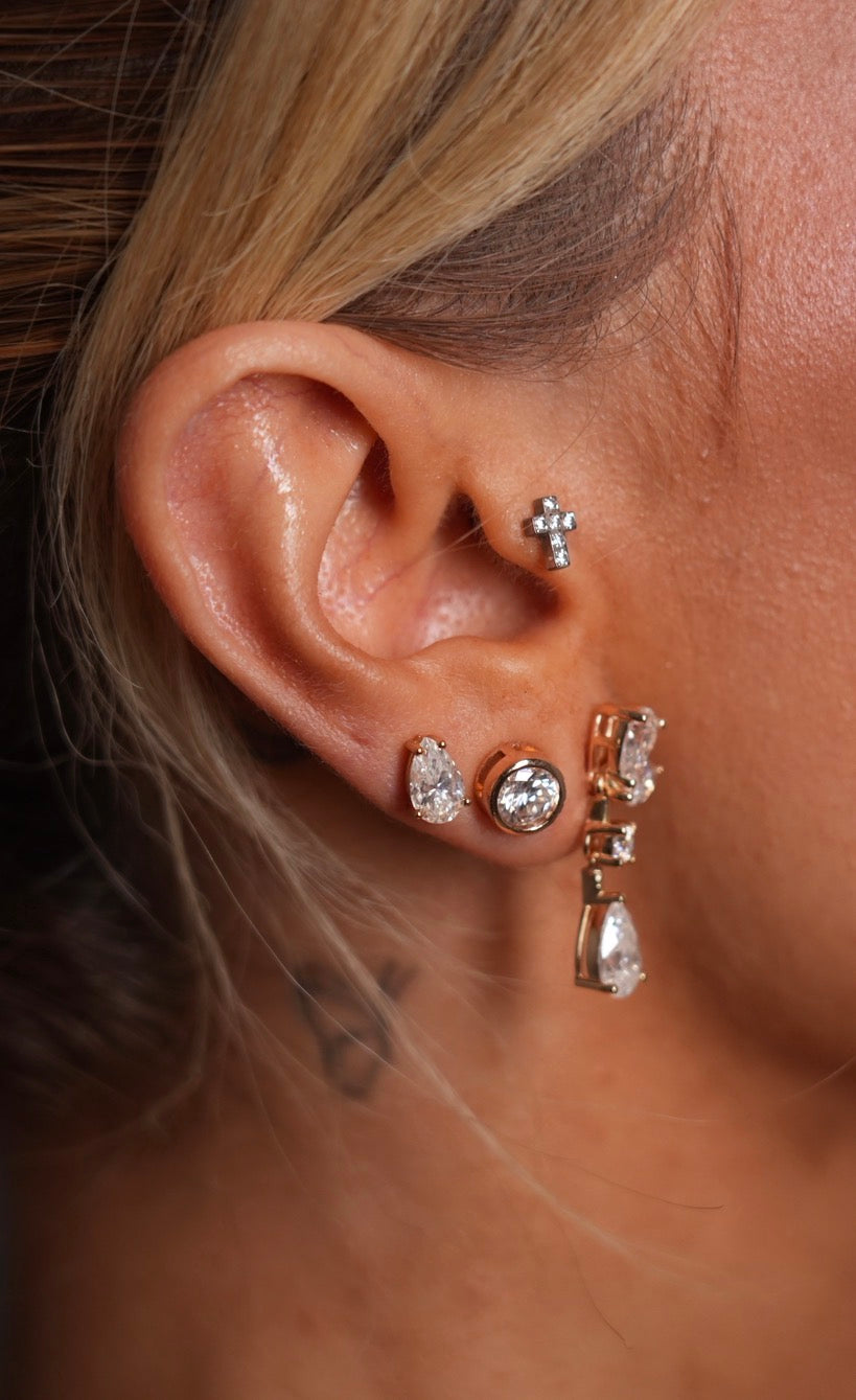 Kensington Pear Moissanite Studs