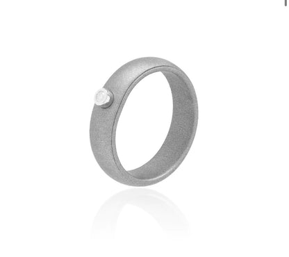 Active Ring  —  Moissanite Silver