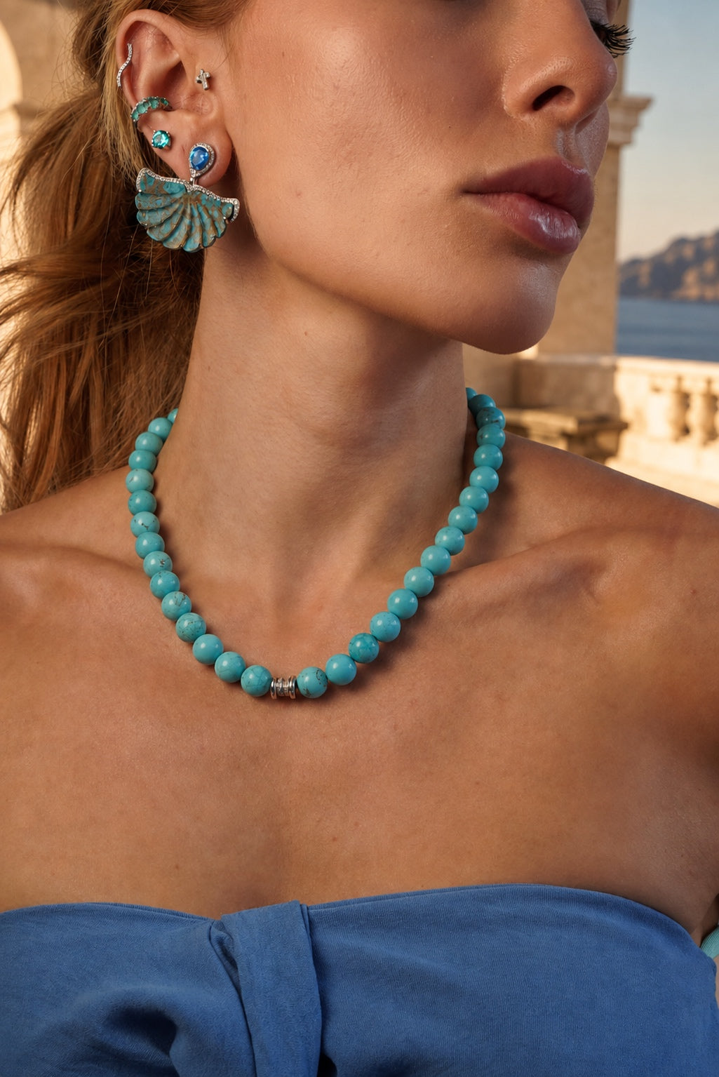 Santorini Natural Turquoise Earrings
