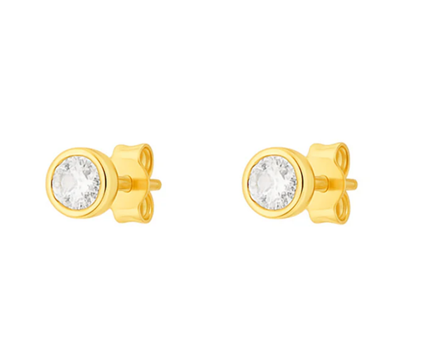 Sovereign Round Gold Moissanite Earrings
