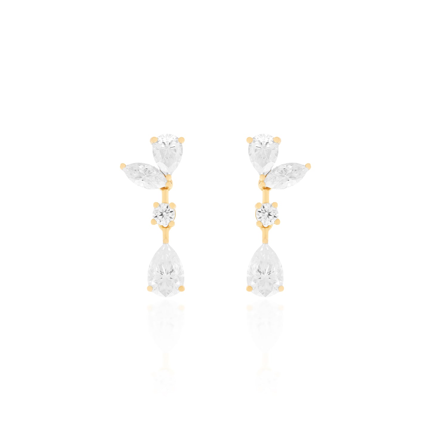Halcyon Cascade Moissanite Earrings — Vermeil Edition