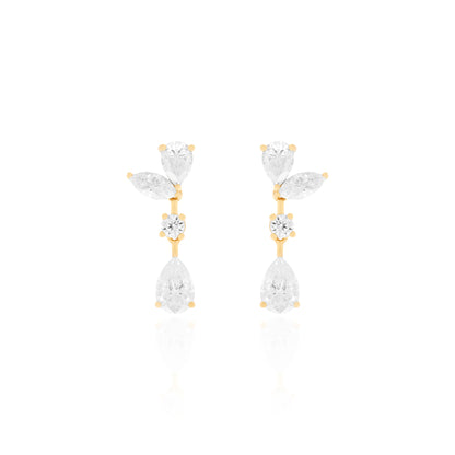 Halcyon Cascade Moissanite Earrings — Vermeil Edition