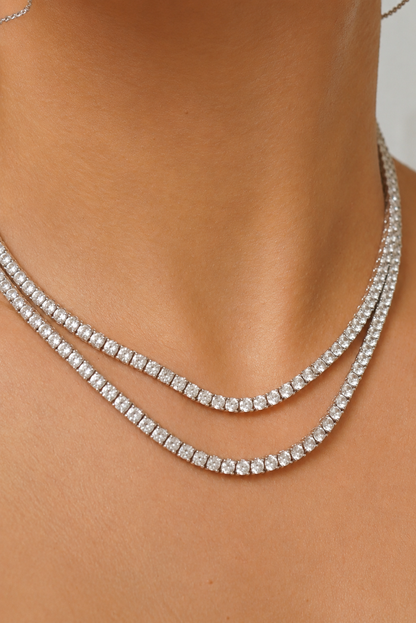 Lumière Tennis Necklace | Natural White Sapphire