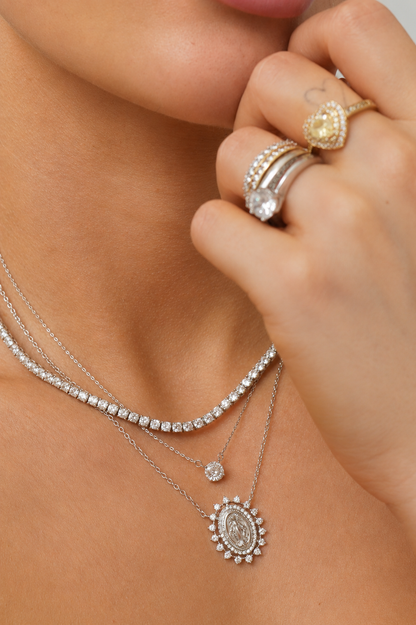 Grace Medal Moissanite Necklace