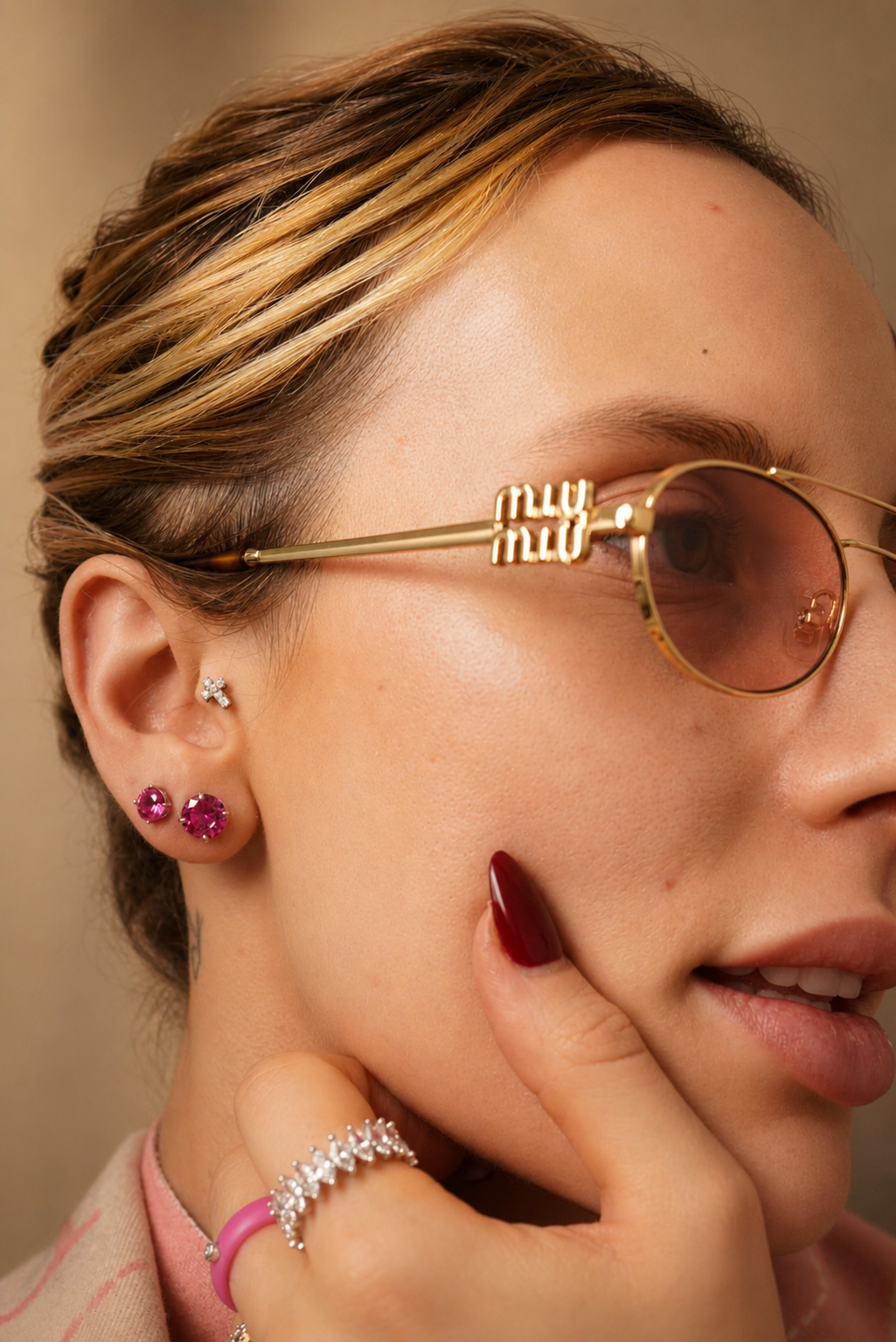 Chelsea Solitaire Pink Sapphire Earrings 6mm | Lab Grown